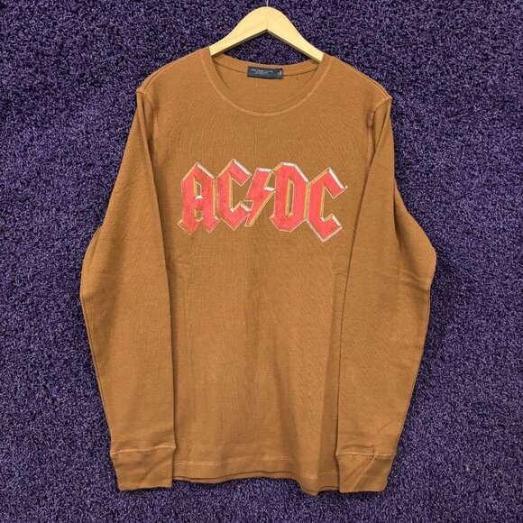 AC/DC 1980 Back in Black US Tour Band Thermal Long Sleeve M - Picture 1 of 4